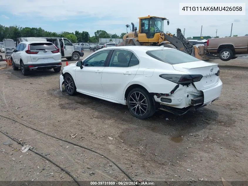 2021 Toyota Camry Se VIN: 4T1G11AK6MU426058 Lot: 39731959