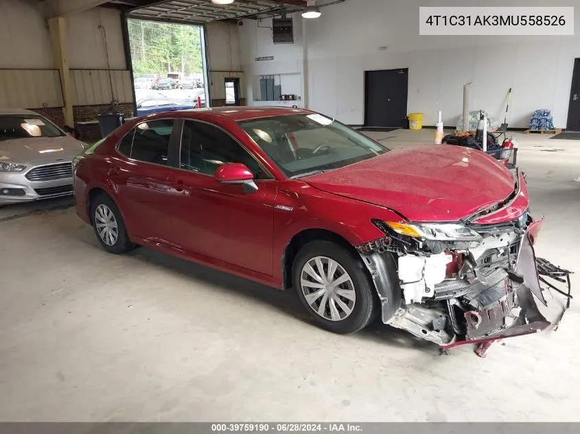 4T1C31AK3MU558526 2021 Toyota Camry Le Hybrid