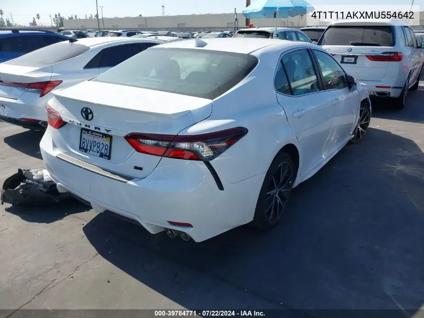 2021 Toyota Camry Se VIN: 4T1T11AKXMU554642 Lot: 39784771