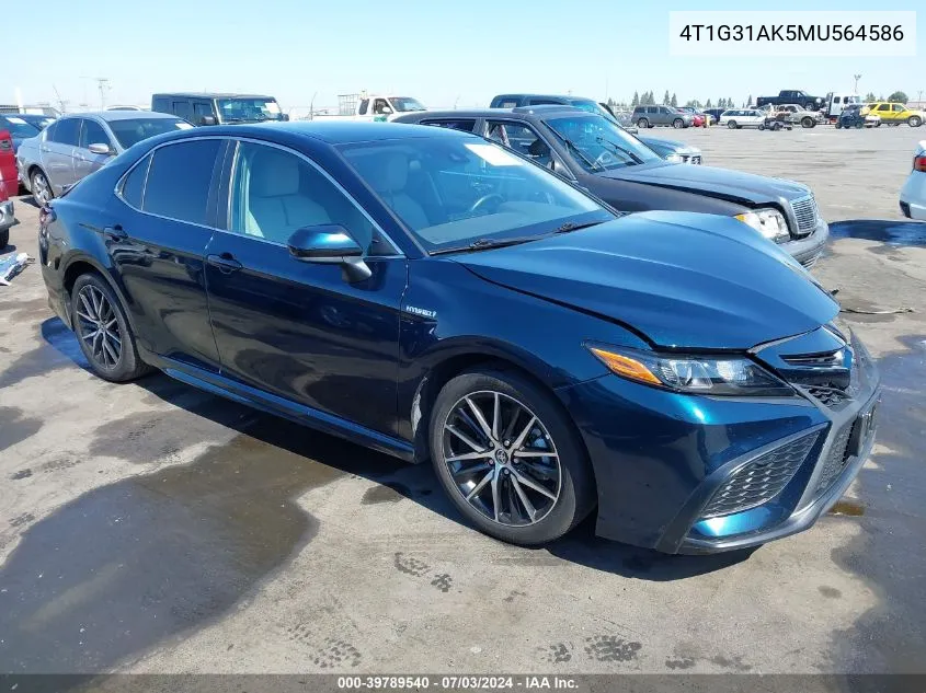 4T1G31AK5MU564586 2021 Toyota Camry Se Hybrid