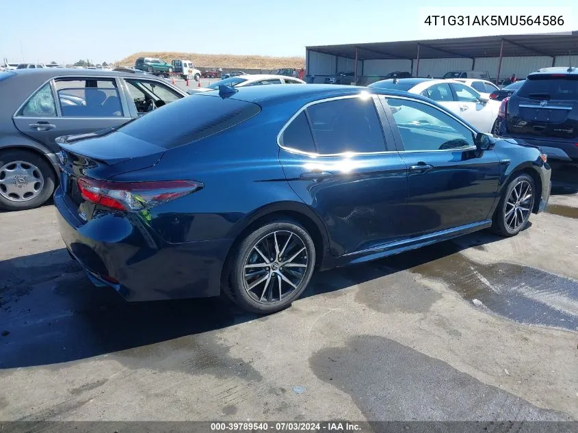 4T1G31AK5MU564586 2021 Toyota Camry Se Hybrid