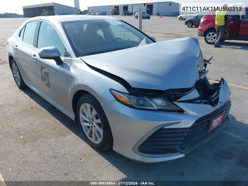 2021 Toyota Camry Le VIN: 4T1C11AK1MU592213 Lot: 39835984