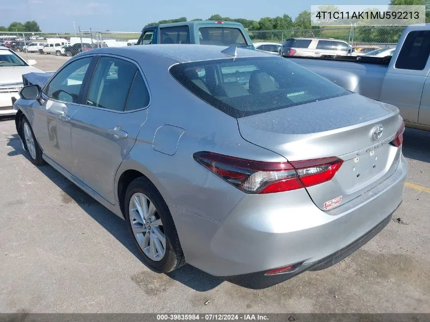 2021 Toyota Camry Le VIN: 4T1C11AK1MU592213 Lot: 39835984