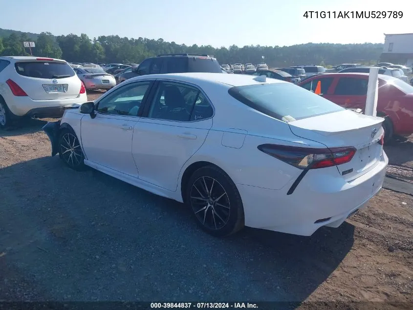 2021 Toyota Camry Se VIN: 4T1G11AK1MU529789 Lot: 39844837