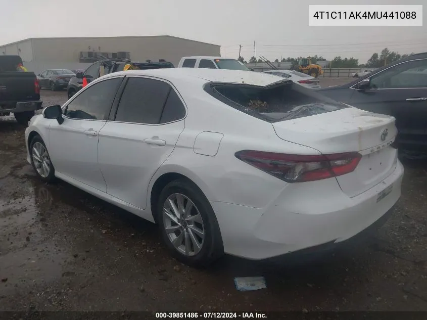 2021 Toyota Camry Le VIN: 4T1C11AK4MU441088 Lot: 39851486