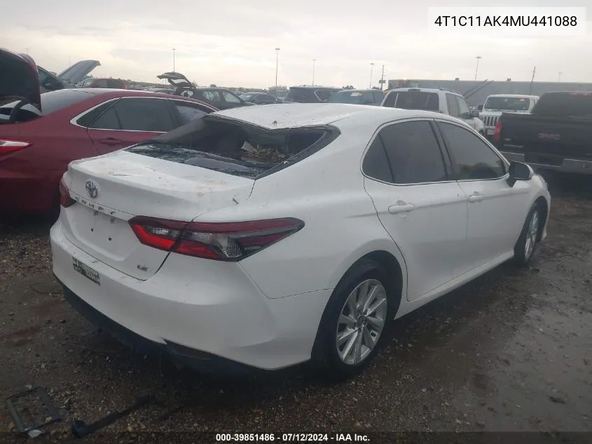 2021 Toyota Camry Le VIN: 4T1C11AK4MU441088 Lot: 39851486