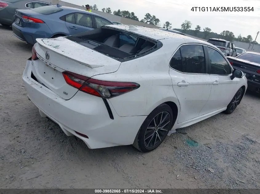 4T1G11AK5MU533554 2021 Toyota Camry Se