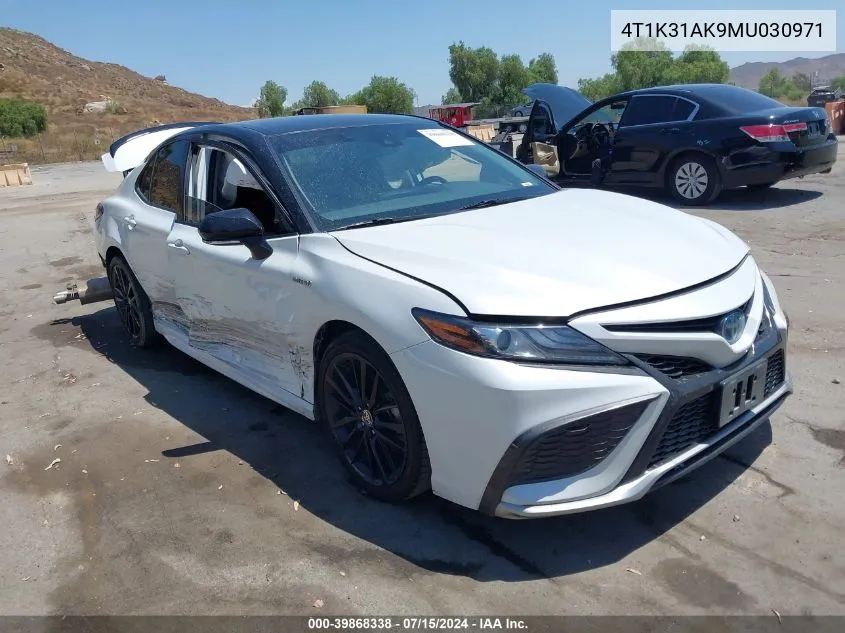 2021 Toyota Camry Xse Hybrid VIN: 4T1K31AK9MU030971 Lot: 39868338