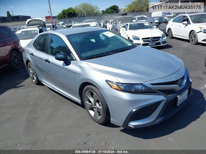 2021 Toyota Camry Se Nightshade Edition VIN: 4T1T11AK2MU435175 Lot: 39884136