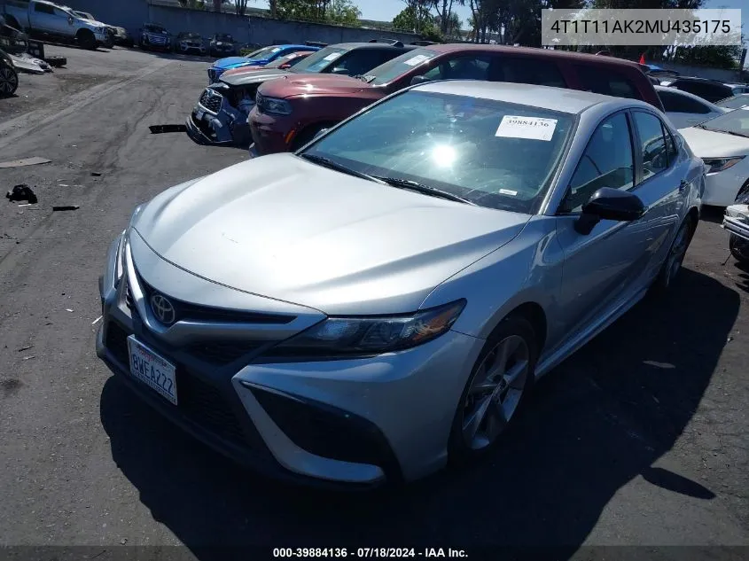 2021 Toyota Camry Se Nightshade Edition VIN: 4T1T11AK2MU435175 Lot: 39884136