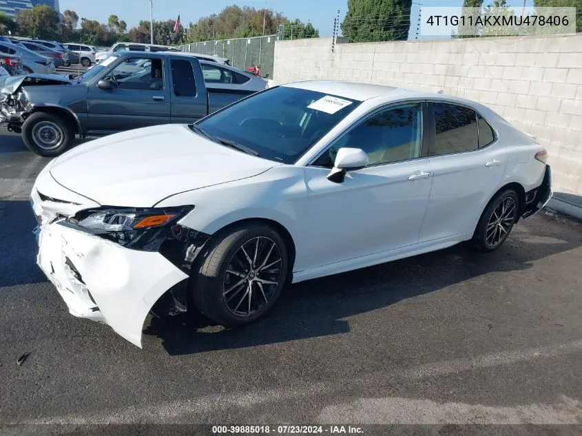 4T1G11AKXMU478406 2021 Toyota Camry Se