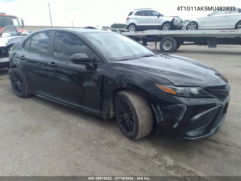 4T1G11AK5MU482833 2021 Toyota Camry Se Nightshade Edition