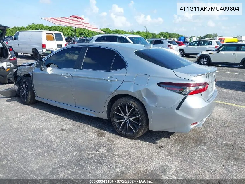 2021 Toyota Camry Se VIN: 4T1G11AK7MU409804 Lot: 39943164