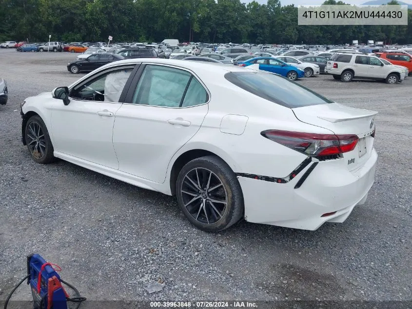 2021 Toyota Camry Se VIN: 4T1G11AK2MU444430 Lot: 39963848