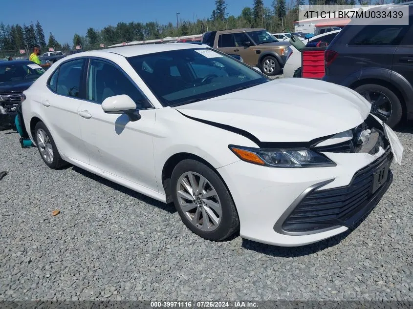 2021 Toyota Camry Le Awd VIN: 4T1C11BK7MU033439 Lot: 39971116