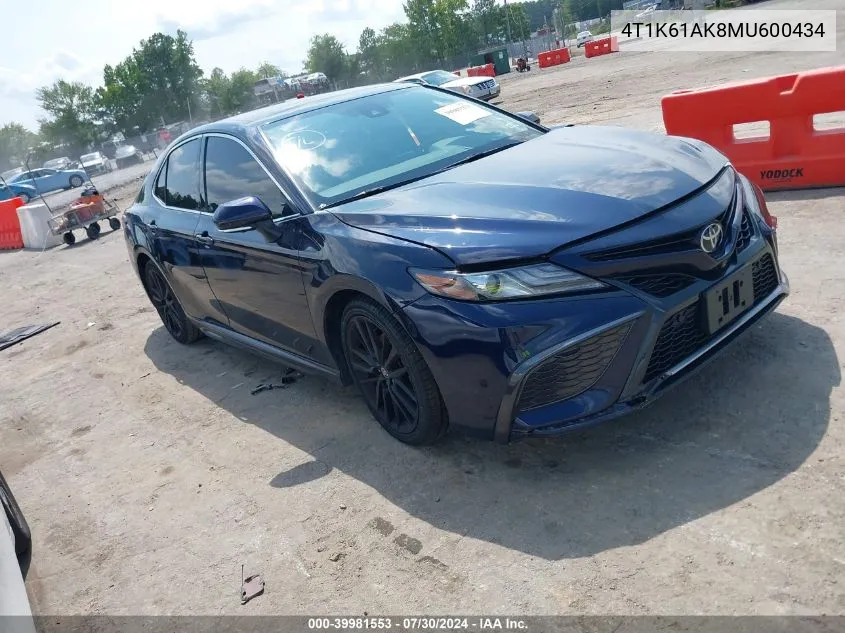 4T1K61AK8MU600434 2021 Toyota Camry Xse