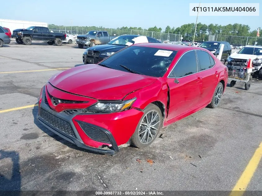 2021 Toyota Camry Se VIN: 4T1G11AK5MU404066 Lot: 39987733