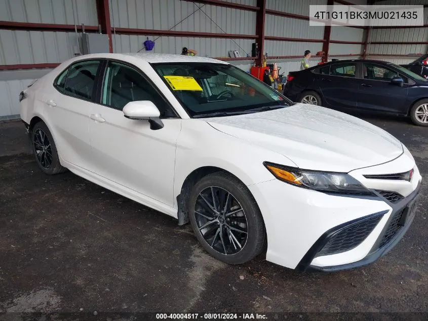 4T1G11BK3MU021435 2021 Toyota Camry Se Awd