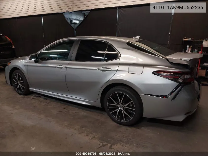 2021 Toyota Camry Se VIN: 4T1G11AK9MU552236 Lot: 40019705