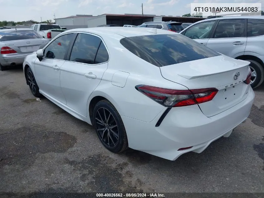 2021 Toyota Camry Se VIN: 4T1G11AK3MU544083 Lot: 40026562