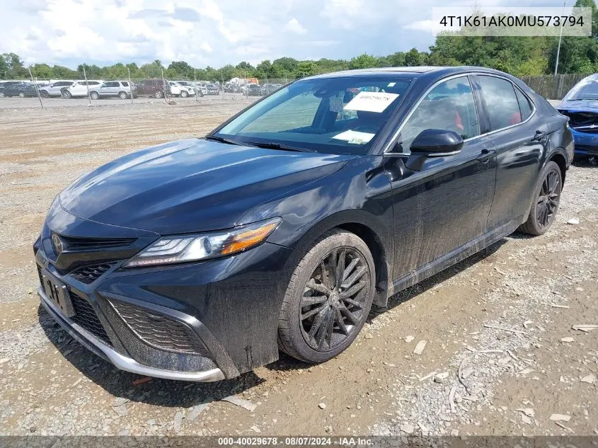 2021 Toyota Camry Xse VIN: 4T1K61AK0MU573794 Lot: 40029678