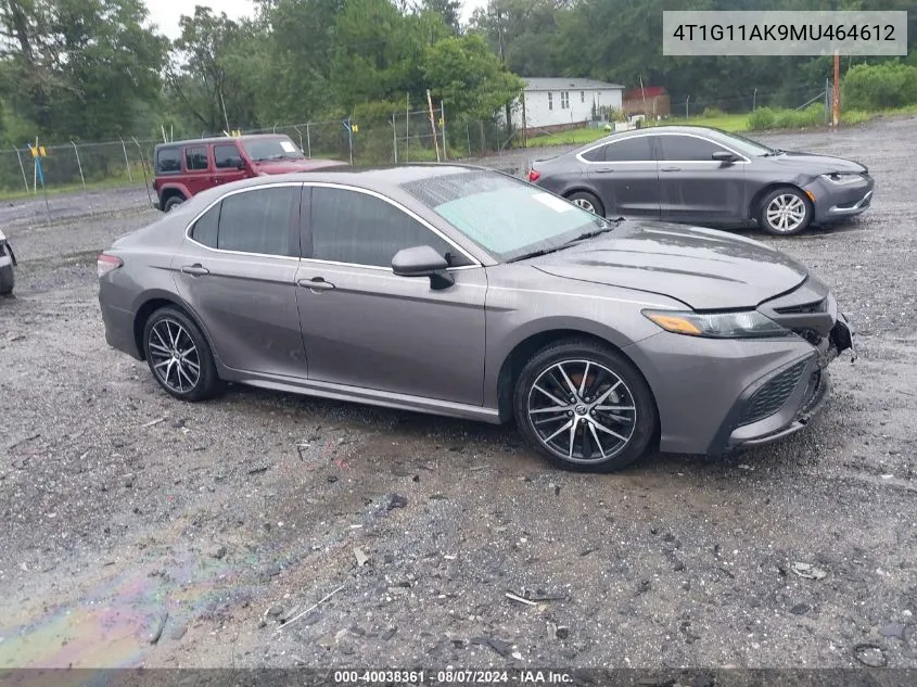 2021 Toyota Camry Se VIN: 4T1G11AK9MU464612 Lot: 40038361