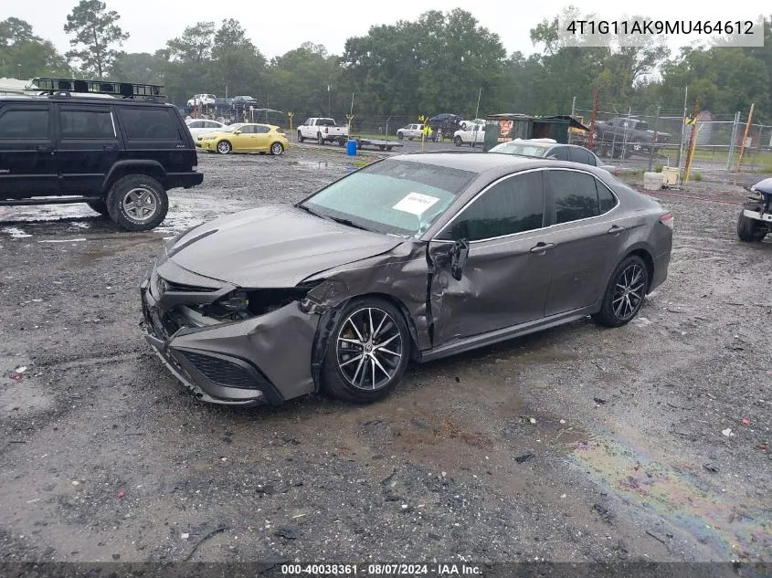 4T1G11AK9MU464612 2021 Toyota Camry Se