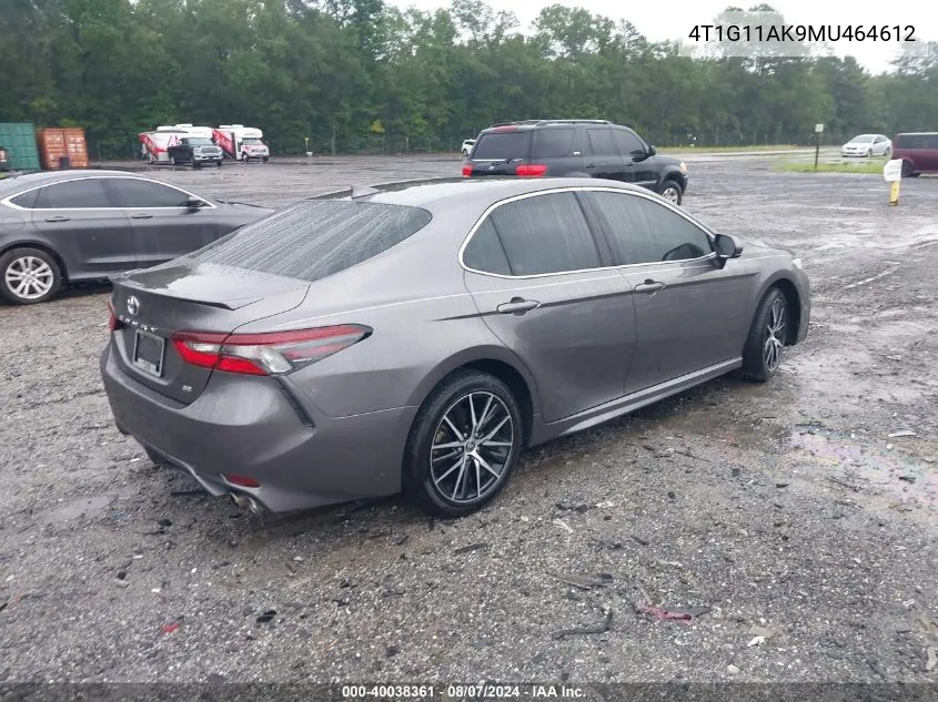 4T1G11AK9MU464612 2021 Toyota Camry Se