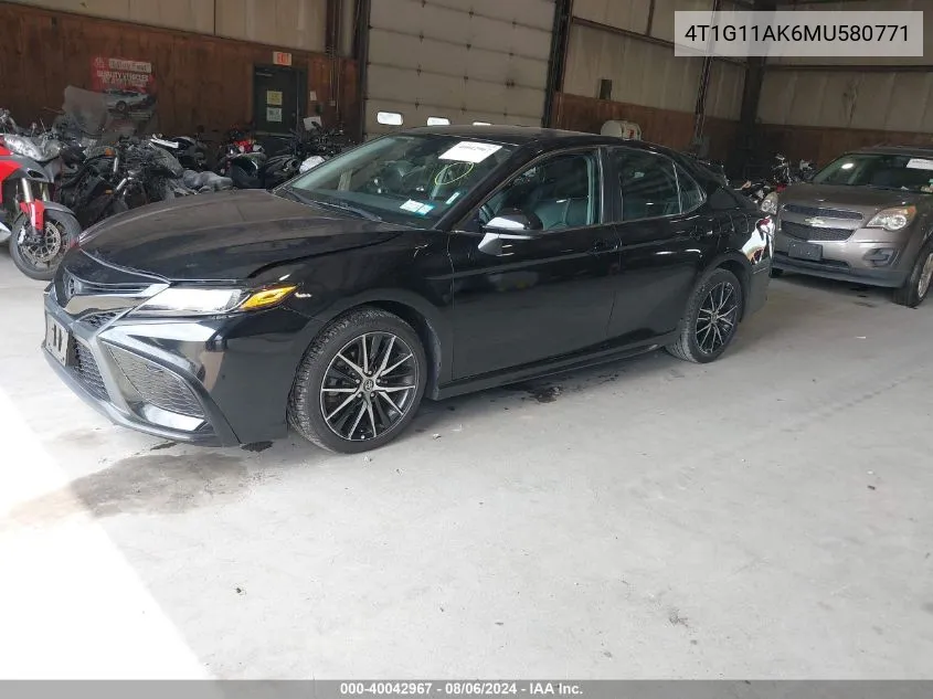 2021 Toyota Camry Se VIN: 4T1G11AK6MU580771 Lot: 40042967