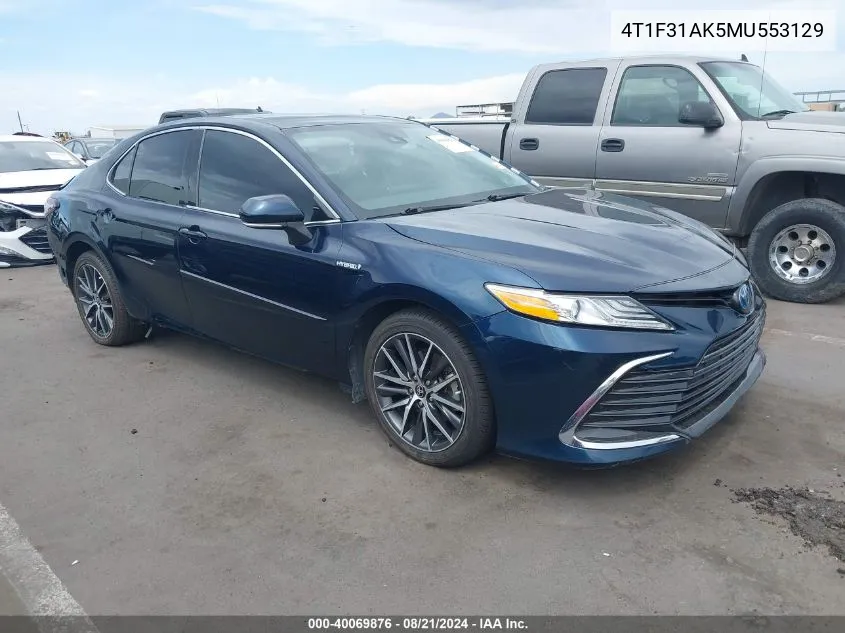 2021 Toyota Camry Xle Hybrid VIN: 4T1F31AK5MU553129 Lot: 40069876