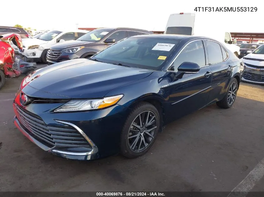 2021 Toyota Camry Xle Hybrid VIN: 4T1F31AK5MU553129 Lot: 40069876