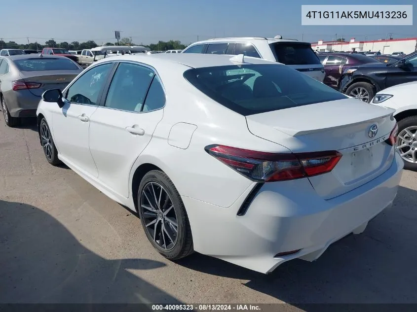 2021 Toyota Camry Se VIN: 4T1G11AK5MU413236 Lot: 40095323