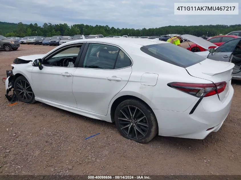 4T1G11AK7MU467217 2021 Toyota Camry Se