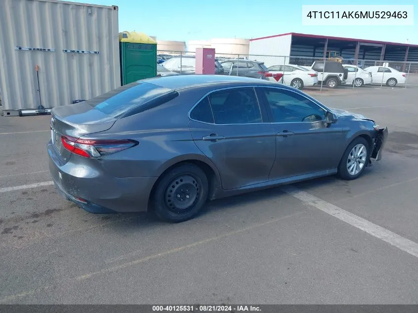 4T1C11AK6MU529463 2021 Toyota Camry Le