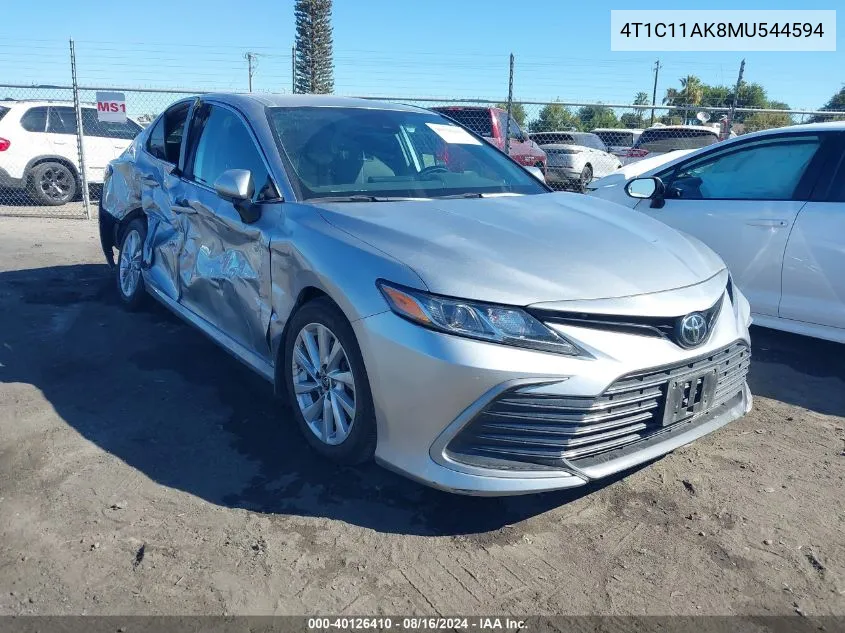 2021 Toyota Camry Le VIN: 4T1C11AK8MU544594 Lot: 40126410