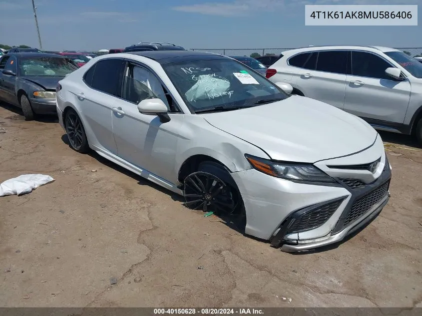 2021 Toyota Camry Xse VIN: 4T1K61AK8MU586406 Lot: 40150628