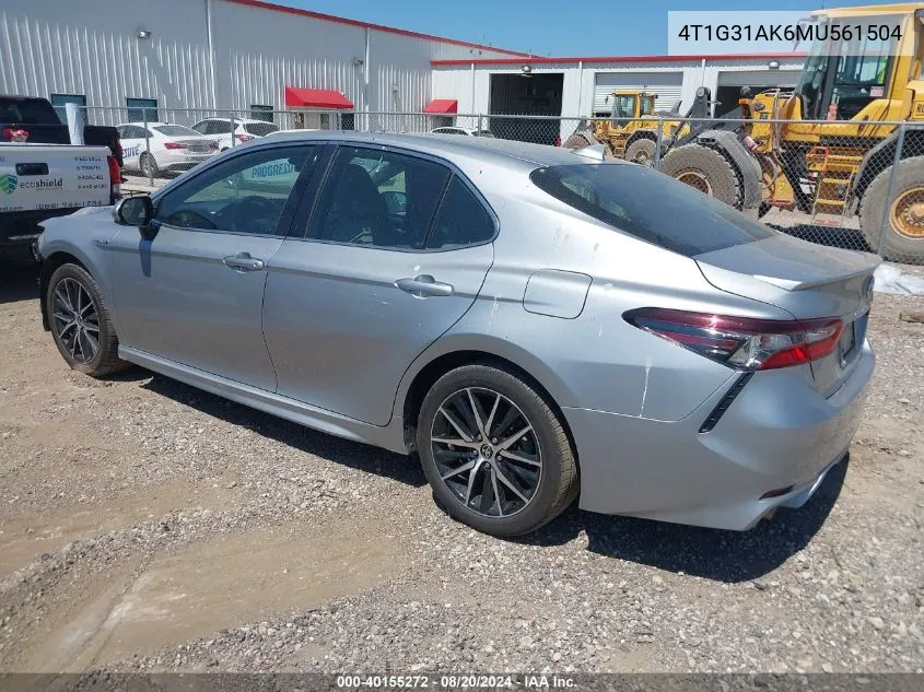 2021 Toyota Camry Se VIN: 4T1G31AK6MU561504 Lot: 40155272