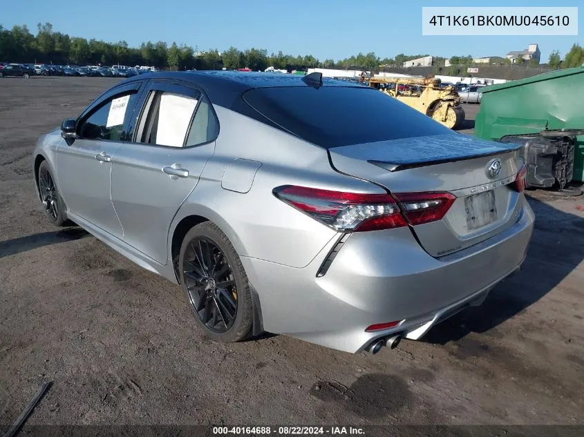 4T1K61BK0MU045610 2021 Toyota Camry Xse Awd