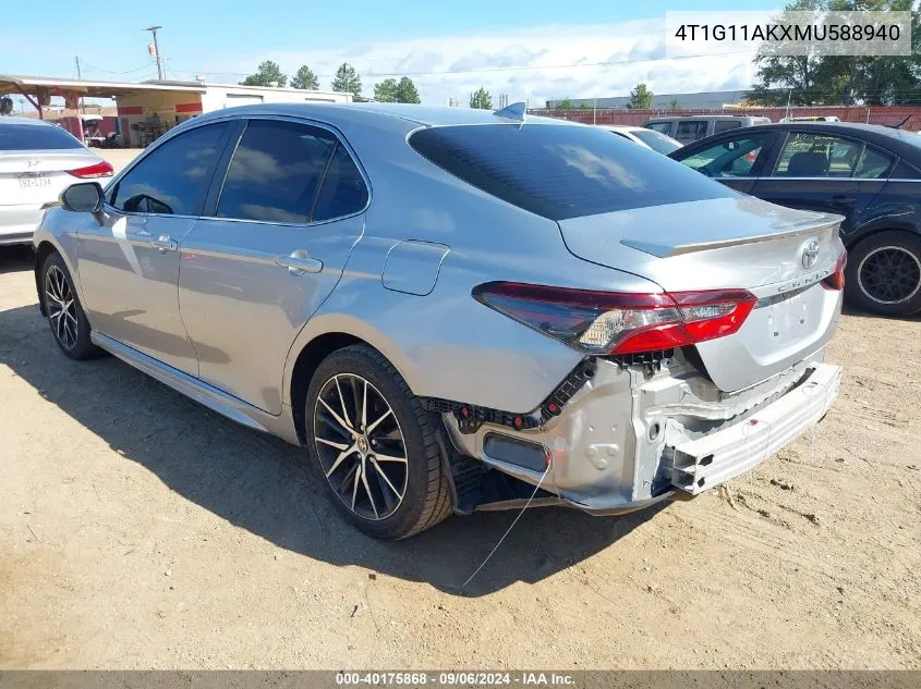 2021 Toyota Camry Se VIN: 4T1G11AKXMU588940 Lot: 40175868