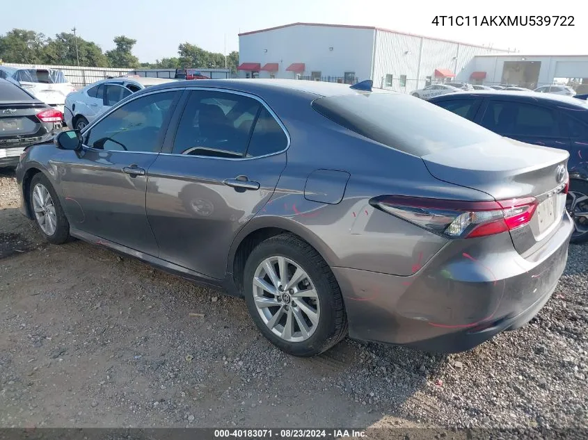 2021 Toyota Camry Le VIN: 4T1C11AKXMU539722 Lot: 40183071