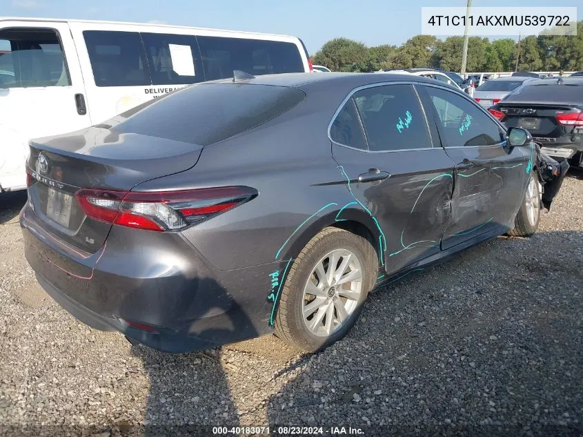 4T1C11AKXMU539722 2021 Toyota Camry Le