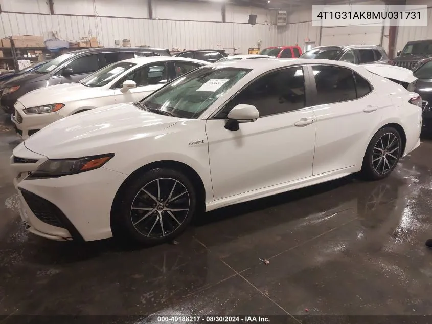 2021 Toyota Camry Se Hybrid VIN: 4T1G31AK8MU031731 Lot: 40188217