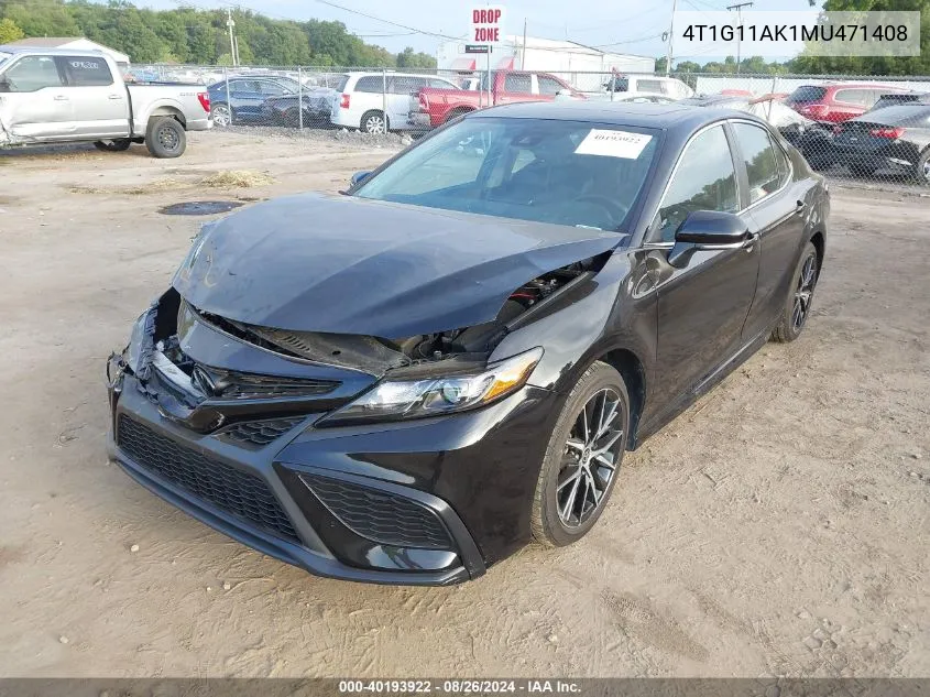 4T1G11AK1MU471408 2021 Toyota Camry Se