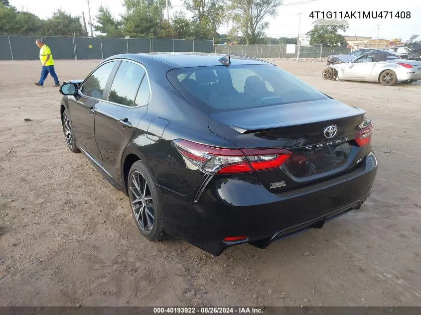 2021 Toyota Camry Se VIN: 4T1G11AK1MU471408 Lot: 40193922