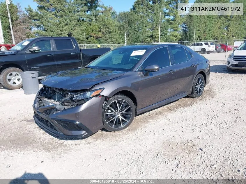 2021 Toyota Camry Se VIN: 4T1G11AK2MU461972 Lot: 40195918