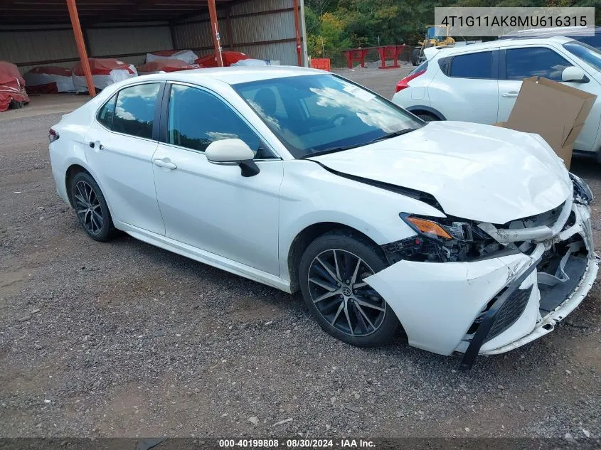 4T1G11AK8MU616315 2021 Toyota Camry Se