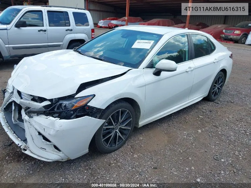 4T1G11AK8MU616315 2021 Toyota Camry Se