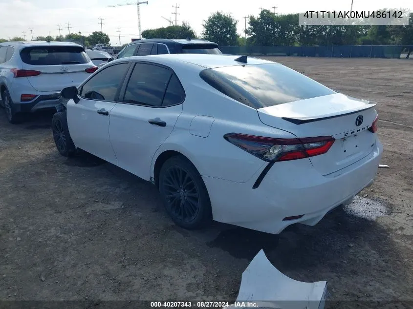 2021 Toyota Camry Se Nightshade Edition VIN: 4T1T11AK0MU486142 Lot: 40207343