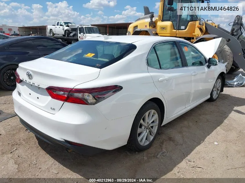 2021 Toyota Camry Le VIN: 4T1C11AK8MU464826 Lot: 40212963