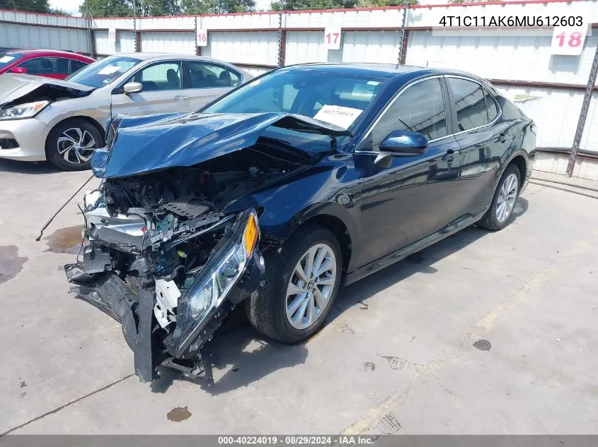 2021 Toyota Camry Le VIN: 4T1C11AK6MU612603 Lot: 40224019